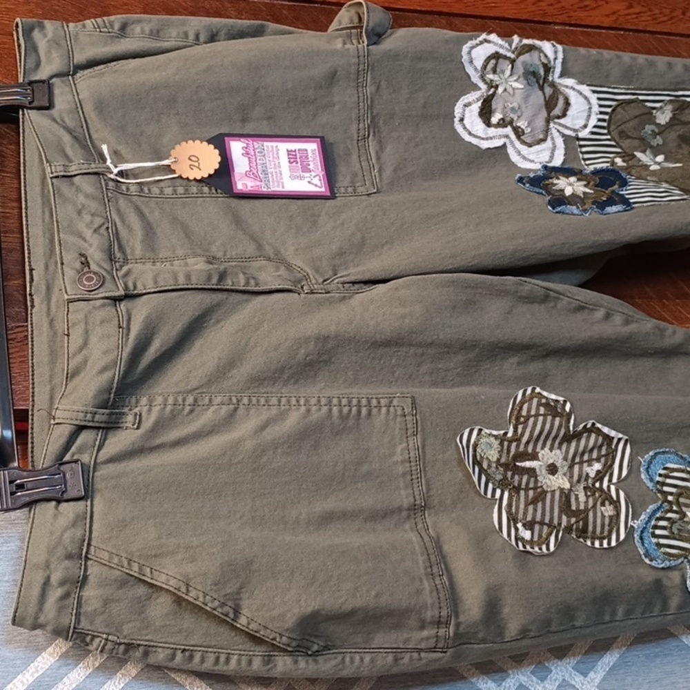 Upcycled Plus! Olive Green Ymi Patchwork Joggers … - image 5